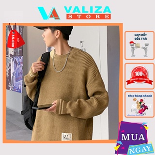 Áo len nam dài tay vá gấu cá tính phối màu trẻ trung thời trang Hàn Quốc VALIZA AL06