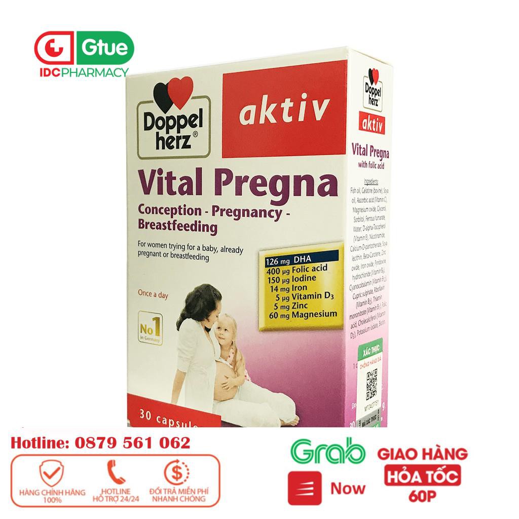 Vitamin cho bà bầu - Aktiv Vital Pregna, nhập khẩu từ Doppelherz Đức, trươc và sau sinh, Omega sắt, canxi, acid folic