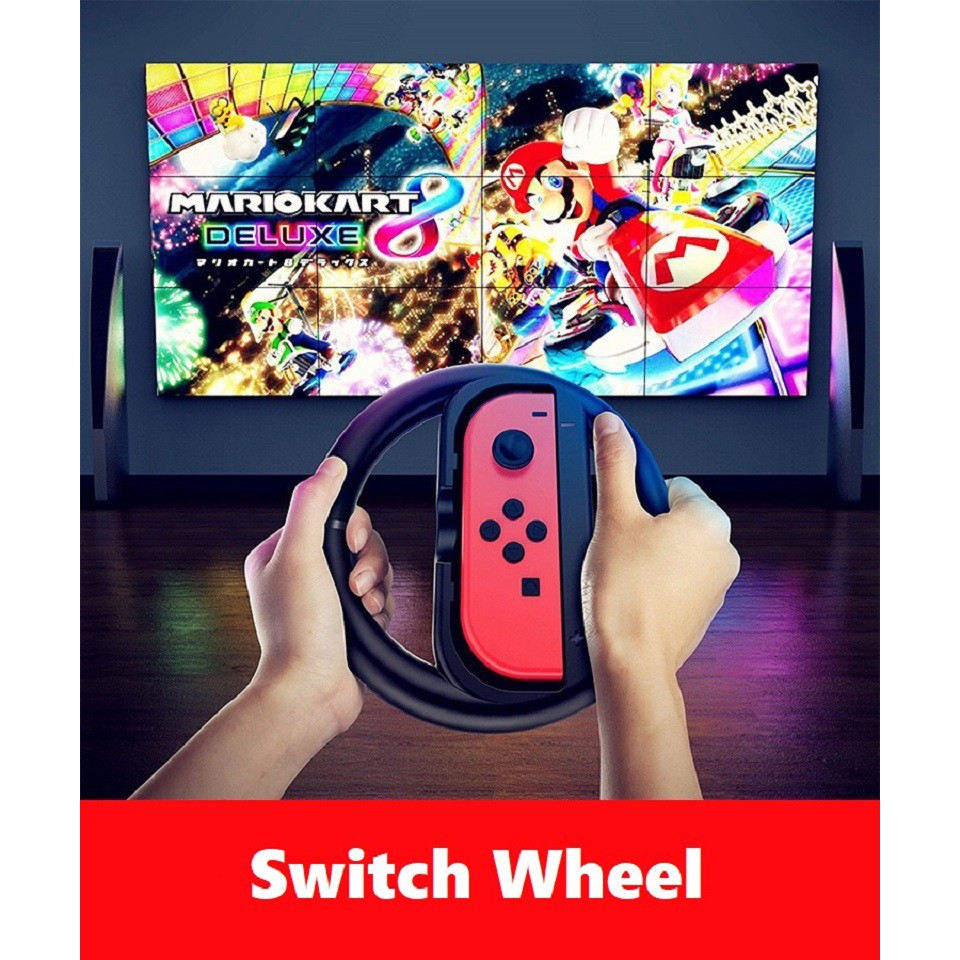 Lammcou JoyCon Controller Steering Wheel Hand Grip compatible with Nintendo Switch