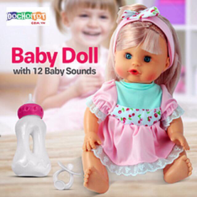 [Babydoll] Bê em bé biết đi tè kèm phụ kiện