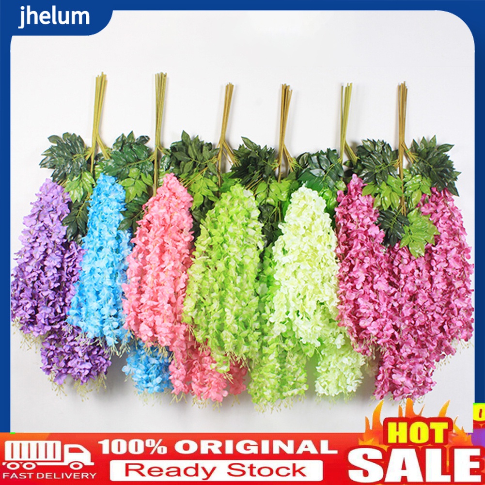 1 Nhánh Hoa Tử Đằng Nhân Tạo Treo Tường Trang Trí Nhà Cửa / Tiệc Cưới