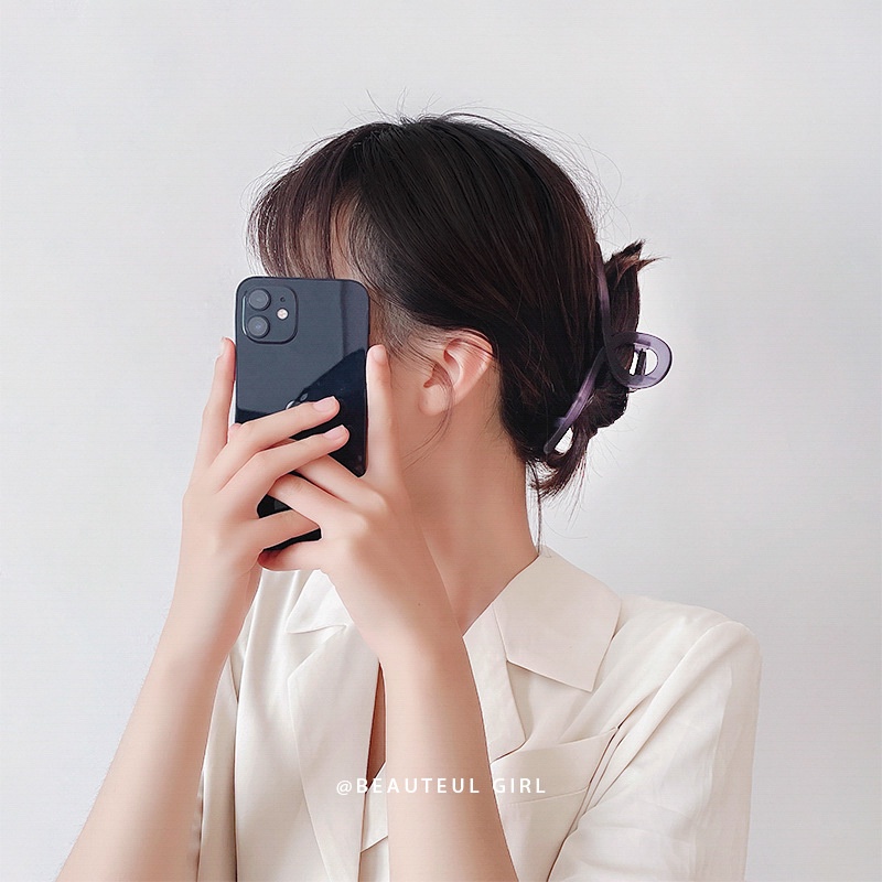 Kẹp Tóc Hình Cá Mập Bằng Nhựa Acrylic Phong Cách Hàn Quốc
