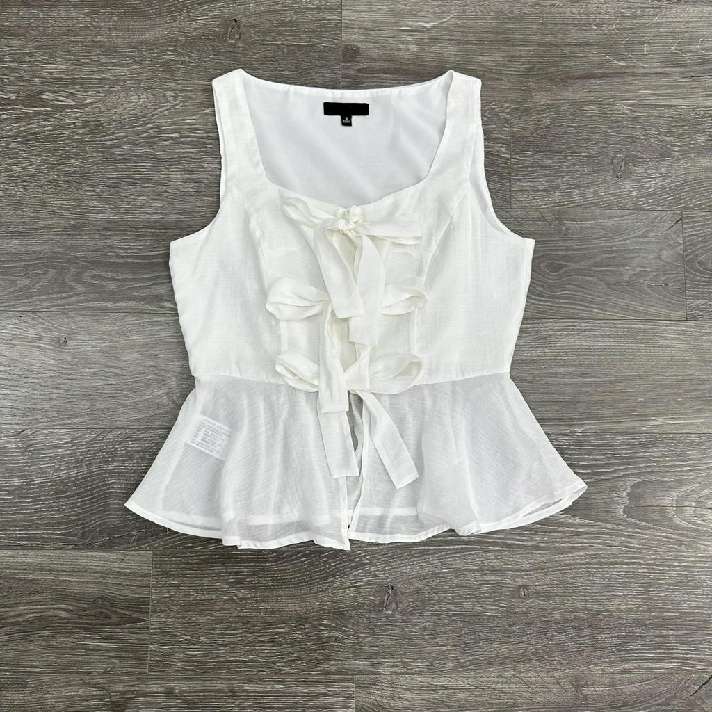 Áo kiểu nữ sát nách thắt nơ