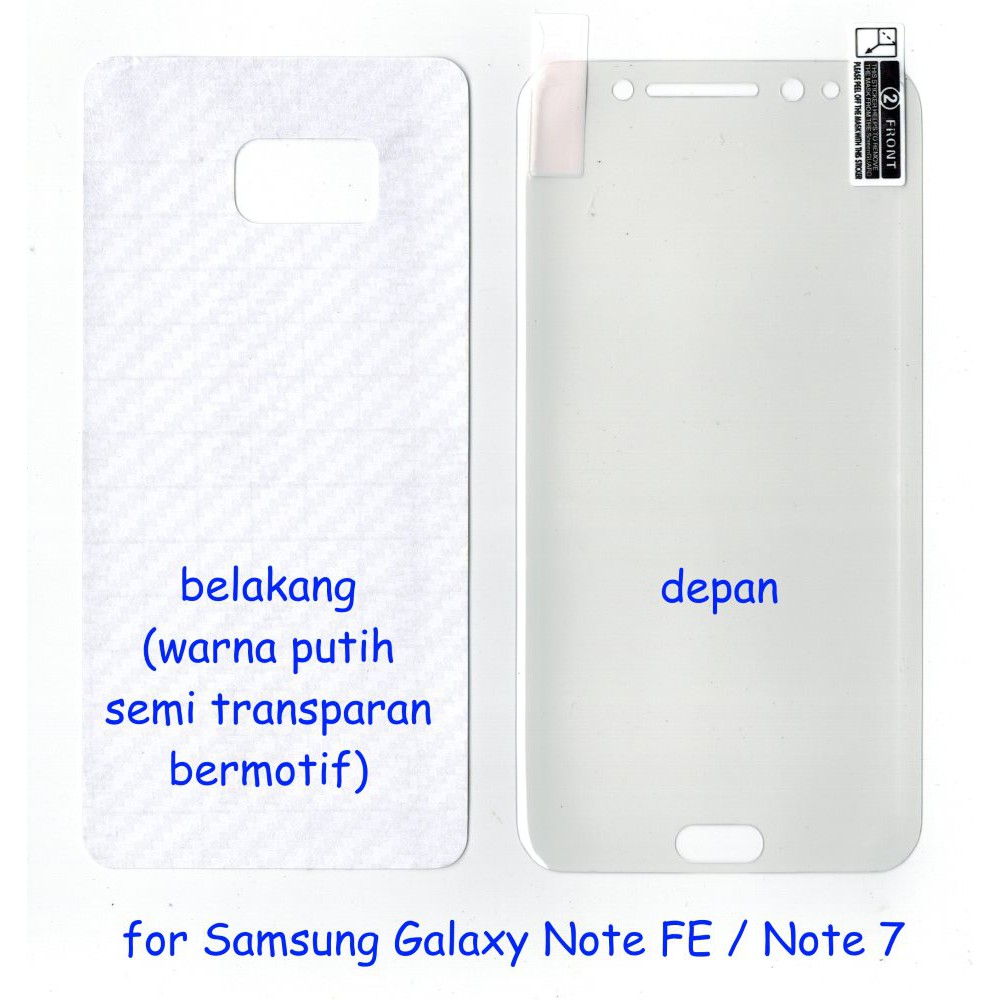 Ốp Lưng Mặt Trước Sau 2 Mặt Chống Trầy Cho Samsung Galaxy Note Fe (fan Edition 2017)