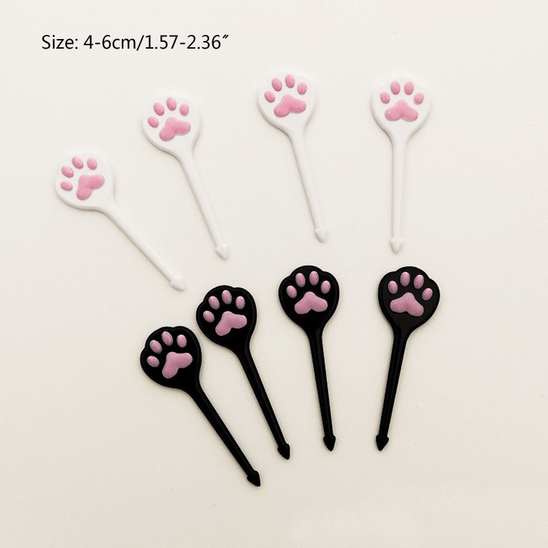 ✿ Set 8 Nĩa Ăn Trái Cây Hình Chân Mèo Dễ Thương