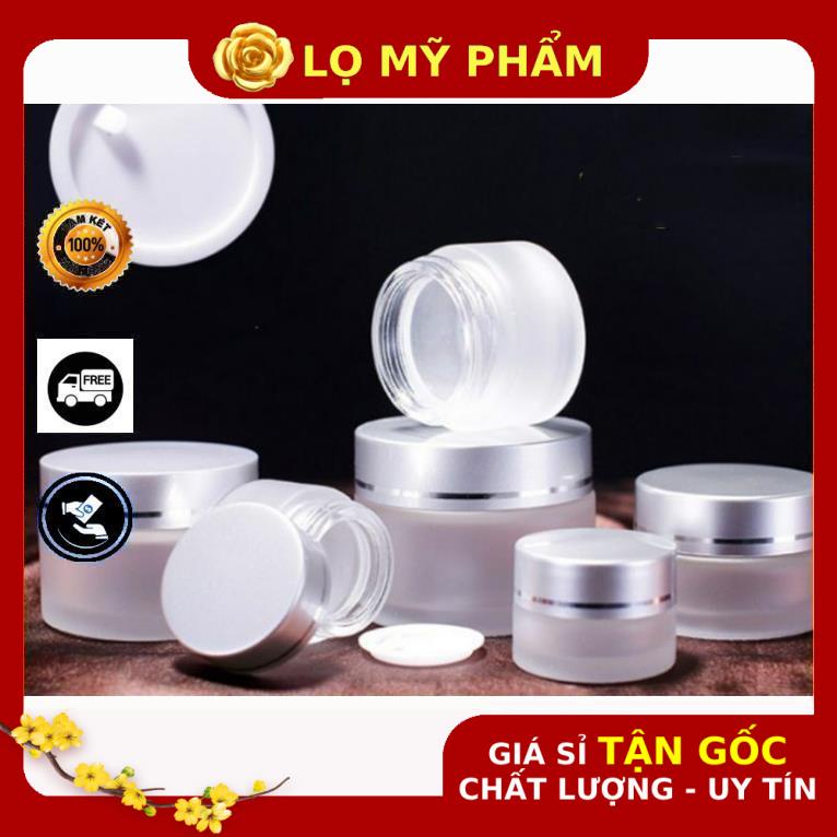 Hủ Đựng Kem ❤ GIÁ TỐT NHẤT ❤ [5g,10g] Hủ Chiết Mỹ Phẩm Thủy Tinh Nắp Bạc , hủ đựng mỹ phẩm , hủ kem thủy tinh .