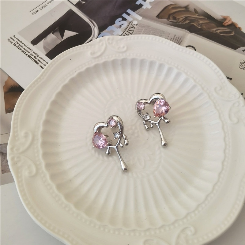 Khuyên Tai Hình Trái Tim Rỗng Phong Cách hip hop Thời Trang Cá Tính Dành Cho Bạn Nữ