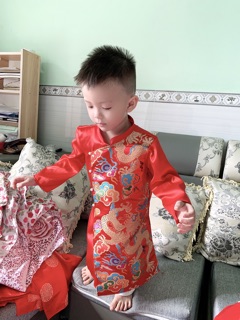 [XÃ HÀNG] Áo Dài Gấm L1 Bé Trai Cao Cấp (Giá Xưởng Xả)