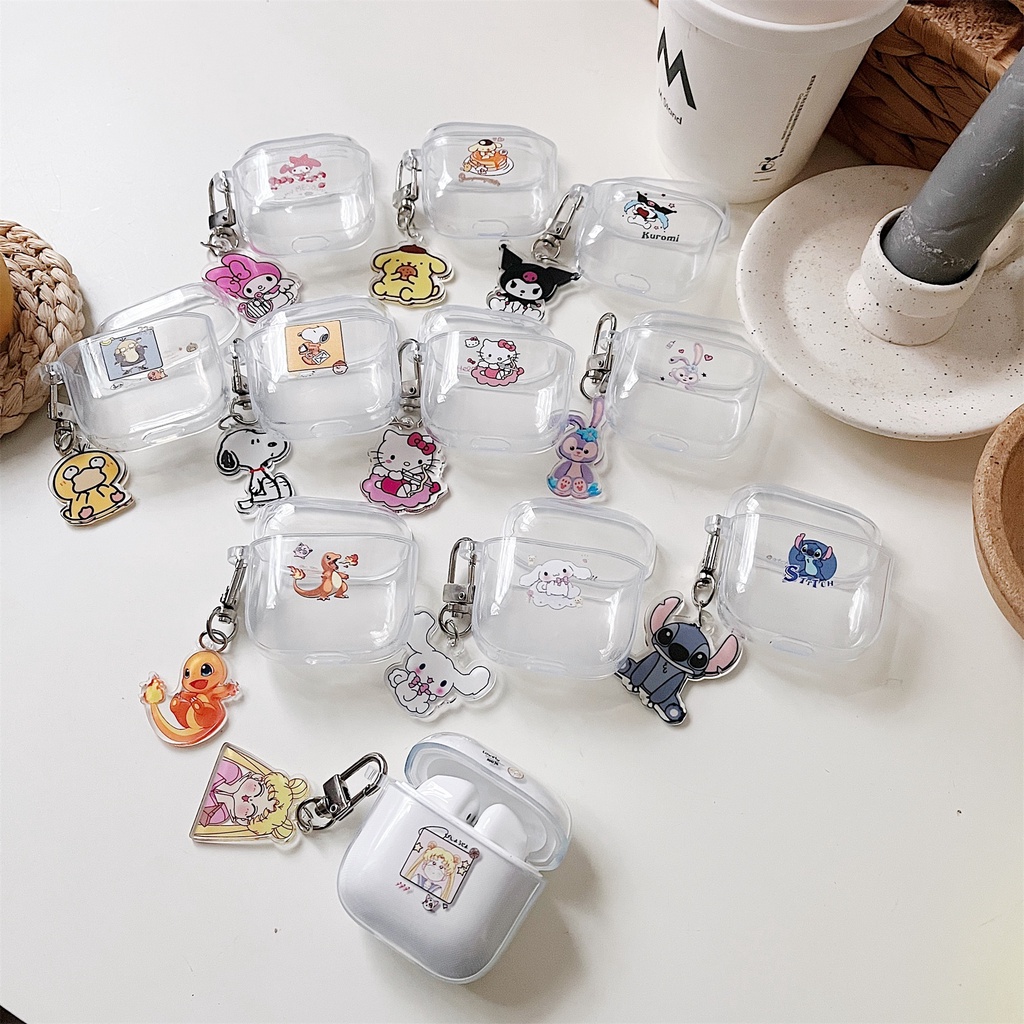 Vỏ Bảo Vệ Hộp Sạc Tai Nghe Xiaomi redmi buds3 Bằng TPU Mềm Trong Suốt Chống Sốc Kèm Móc Treo