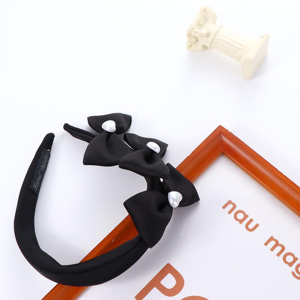 NICKOLAS Băng Đô Cài Tóc Thắt Nơ Màu Đen Phong Cách Cổ Điển Cho Nữ