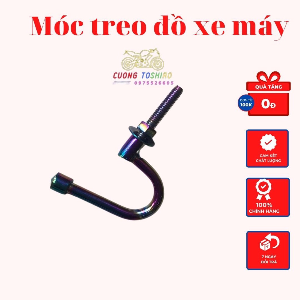 Móc treo đồ xe máy loại móc câu dấu hỏi inox titan 7 màu gắn cho mọi dòng xe (giá 1 cái) shop cuongtoshiro