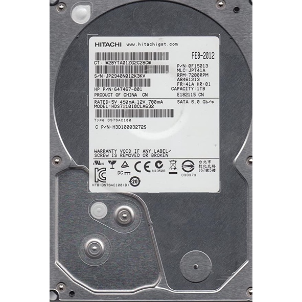 HDD Hitachi 1TB SATA II 7200 RPM 32MB Cache , PC ,3.5", SK100%