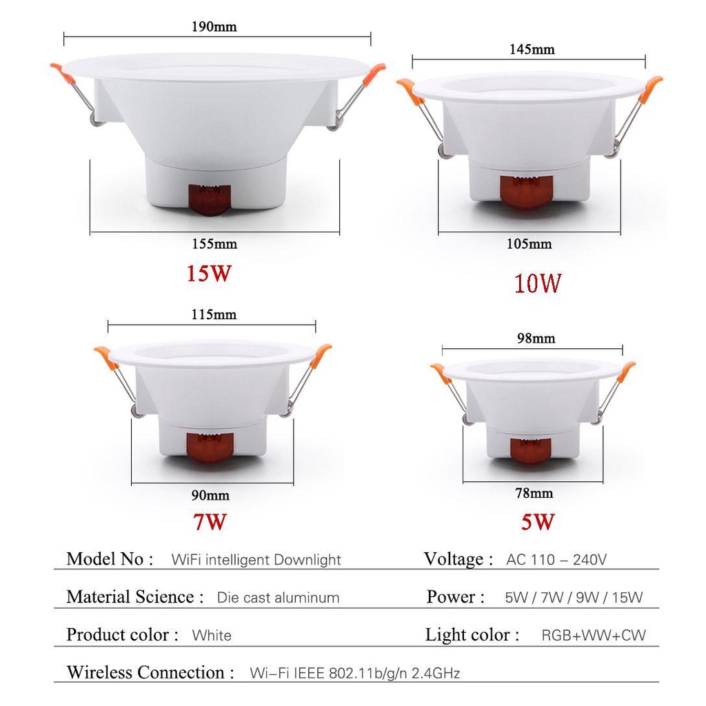 YIYU Bộ Đèn LED Điều Khiển Từ Xa 5,7,10,15W Chất Lượng Cao