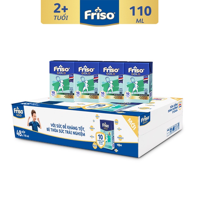 Date T7-22 Thùng 48 hộp sữa uống dinh dưỡng Friso Gold (110ml/hộp)