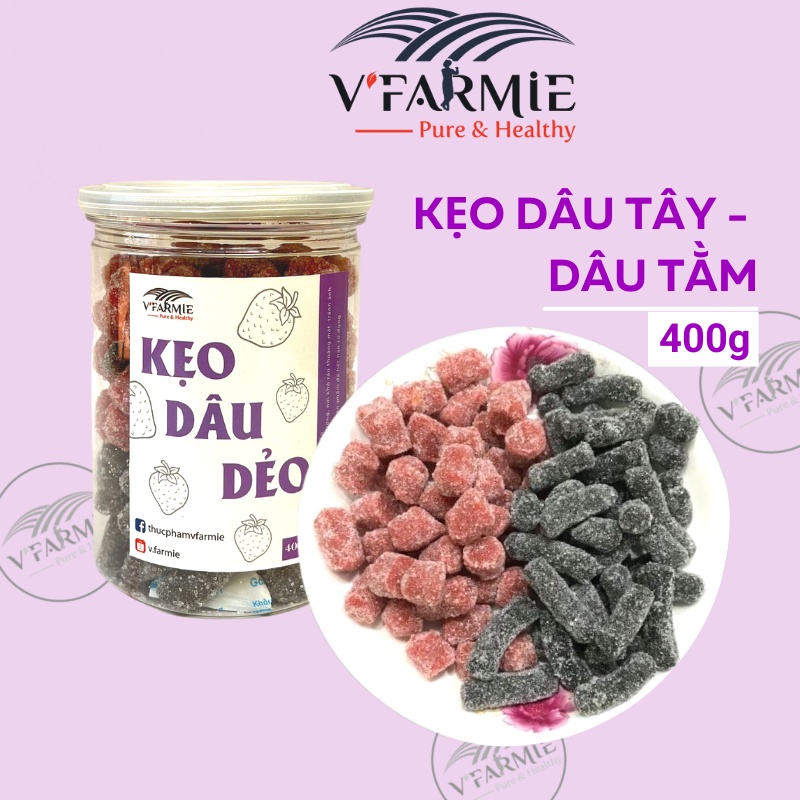 Kẹo dẻo dâu tây dâu tằm Đà Lạt chua ngọt 400g