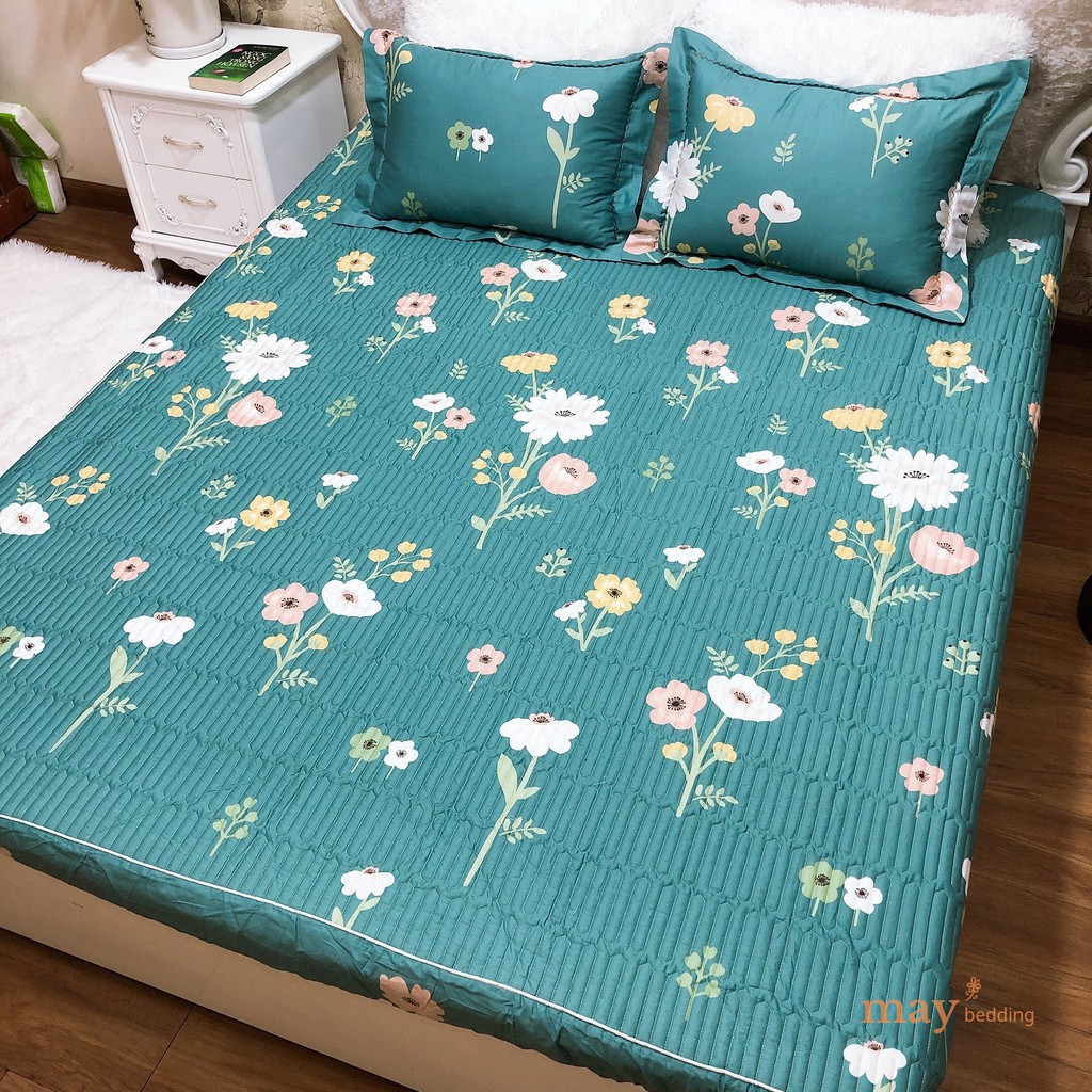 Drap Giường Cotton Hàn Quốc Trần Bông Cho Giường Đơn Kích Thước 1m2