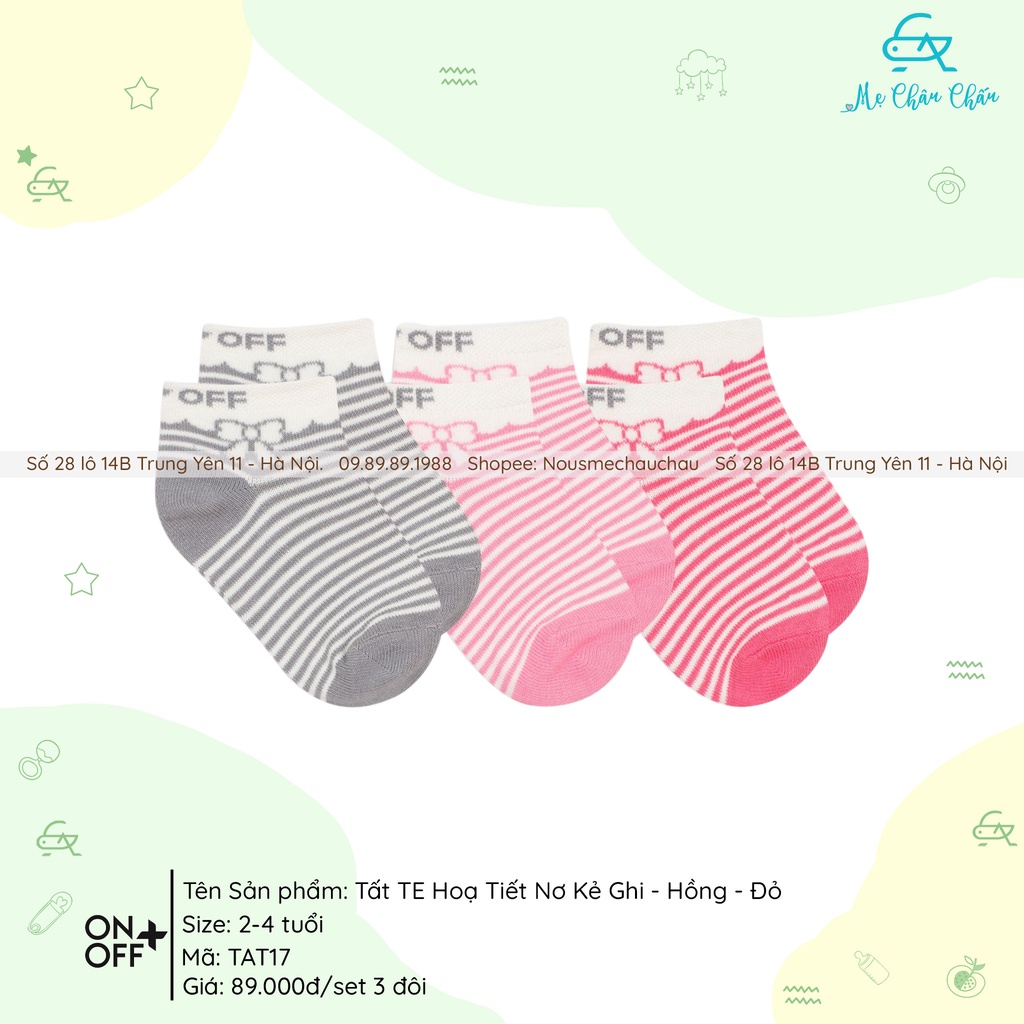 MCC Tất Trẻ Em On-Off Dành Cho Bé Từ 2 Đến 4 Tuổi 100% Cotton