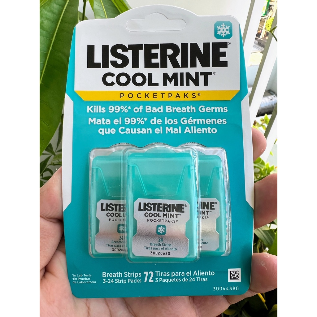 Miếng ngậm thơm miệng Listerine Pocketpaks – Loại 3 vỉ X 24 miếng