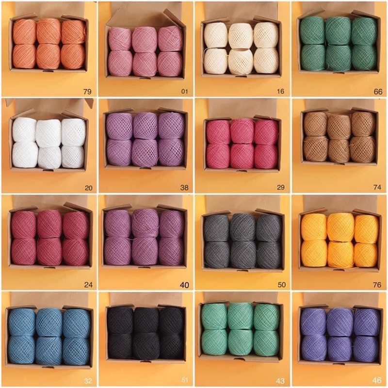 Sợi lace cotton Craft Yarn VN - Cuộn 50gr (Bảng màu 2)