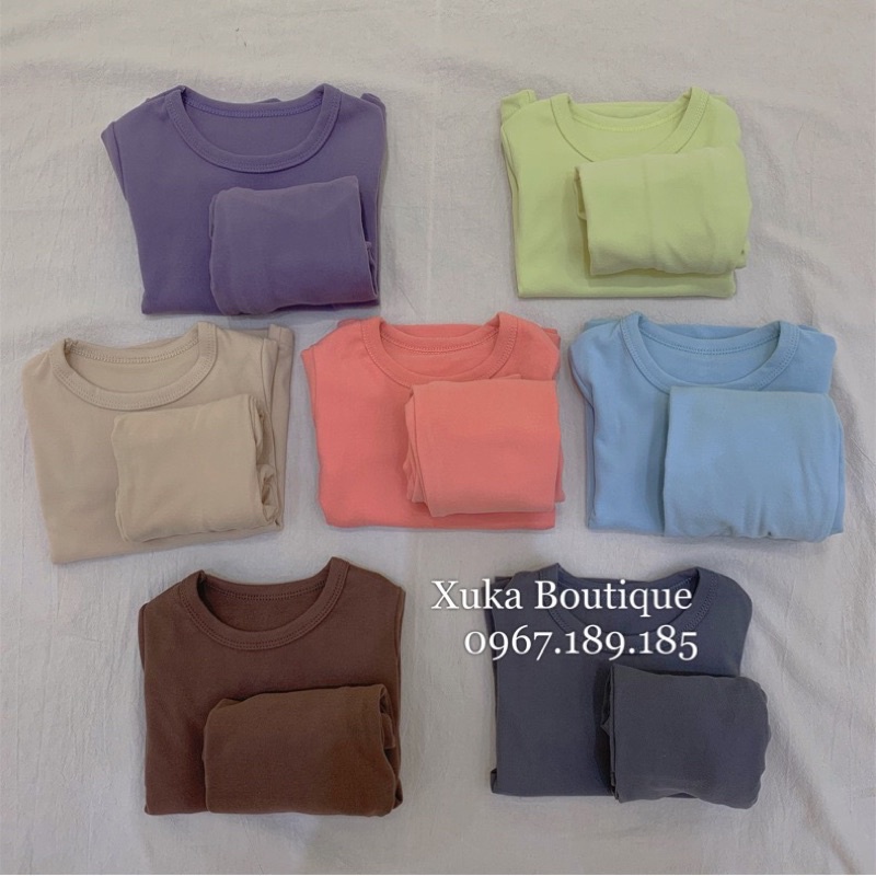 Bộ Quần Áo Dài Tay Giữ Nhiệt Bé Trai Bé Gái - Xuka Boutique - Bộ Quần Mặc Nhà Thu Đông Cho Bé Hàng Quảng Châu Cao Cấp