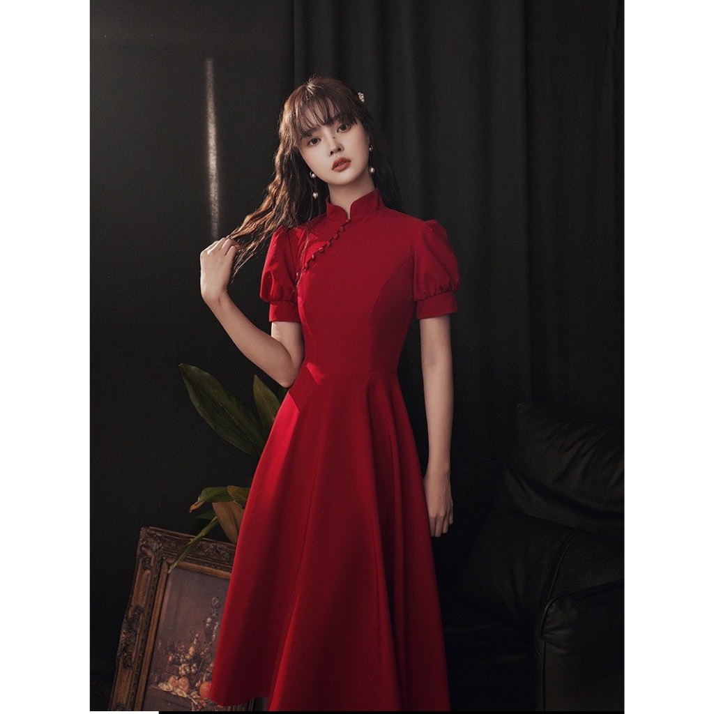 Váy Thiết Kế Cao Cấp Tiểu Thư ALICE Kiểu Dáng Ôm Eo Tôn Dáng Cùng Tay Bồng Cổ Tàu Phối Cục Bọc Sang Trọng V751 | BigBuy360 - bigbuy360.vn