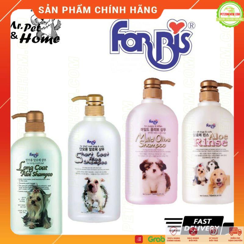 Sữa Tắm cho chó Forcans Hàn Quốc ⚜ FREESHIP ⚜ Short Coat ALOE SHAMPOO Chai 750ml dùng cho chó lông ngắn - PetzoneHCM