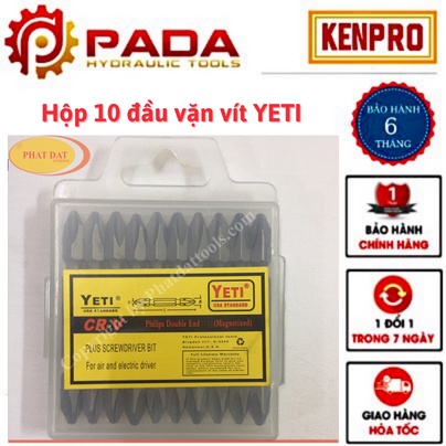 Hộp 10 đầu vặn vít YETI - Thép siêu bền - Chất lượng