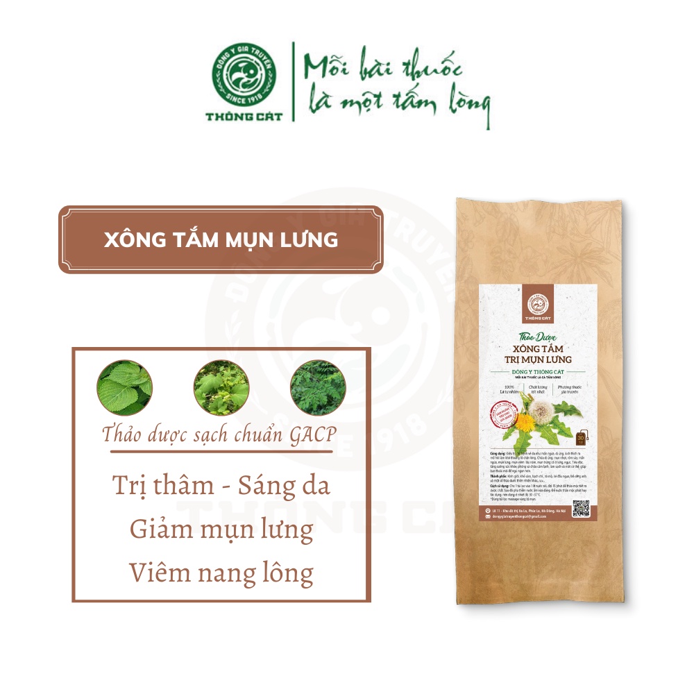 Thảo mộc xông tắm,chăm sóc cơ thể Đông y gia truyền Thông Cát(Since 1918)- Hết mụn lưng, lỗ chân lông trong 2 tuần