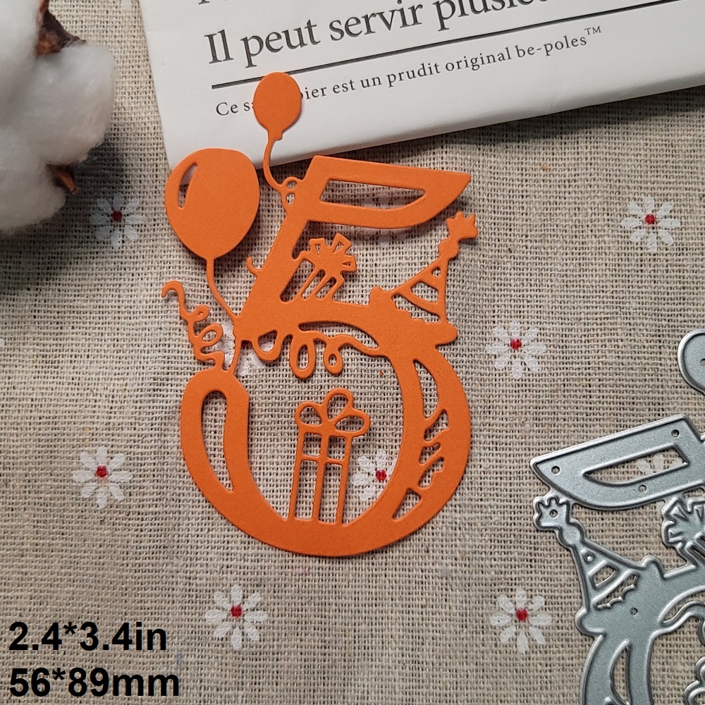 Khuôn Cắt Giấy Làm Từ Kim Loại Hình Số 0-9 Trang Trí Scrapbook