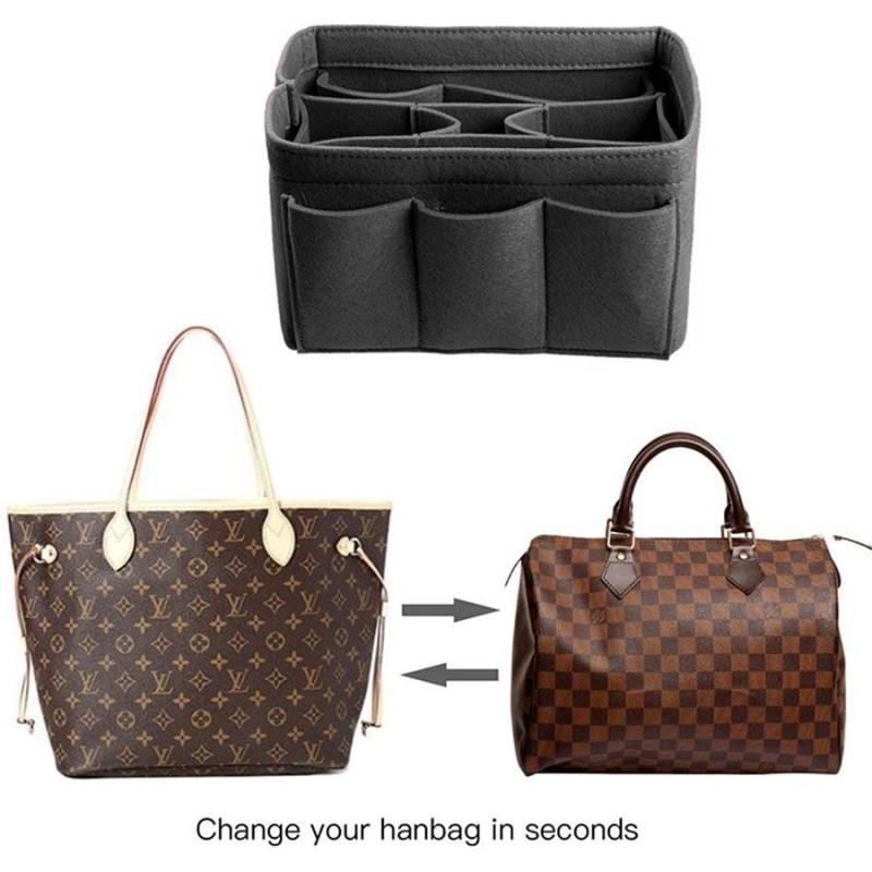 Ngăn đựng đồ chèn bên trong túi xách EVERTONER đa năng tiện dụng bằng vải nỉ cao cấp