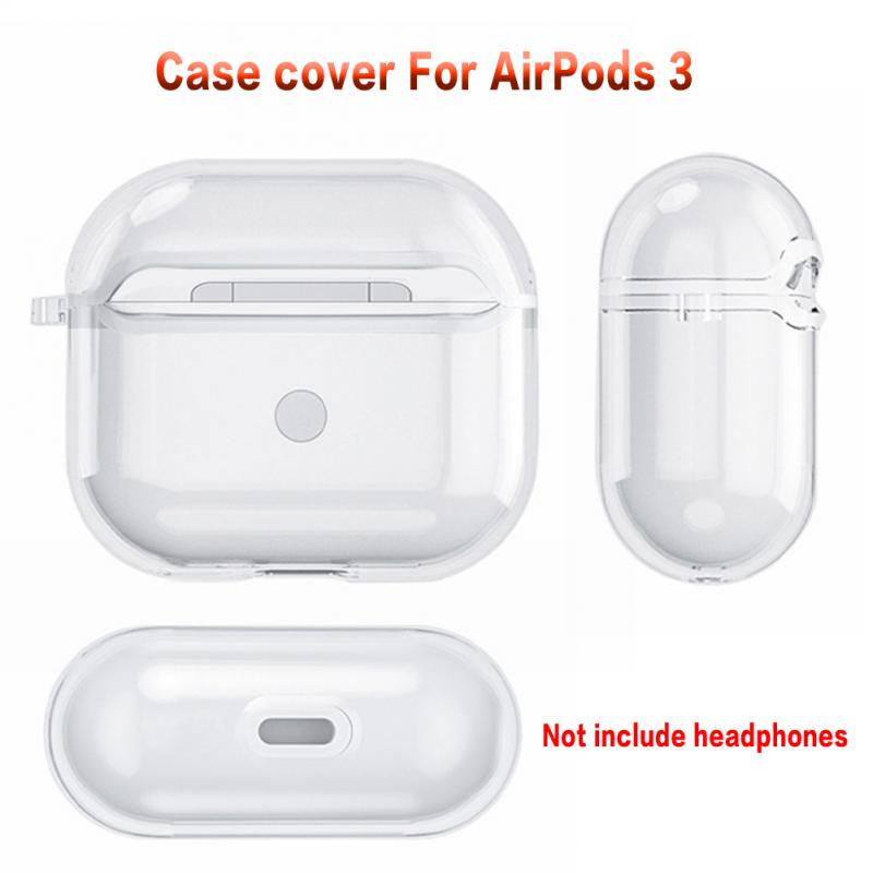 Vỏ bảo vệ hộp sạc bằng PC cứng trong suốt thích hợp cho tai nghe Airpods 3