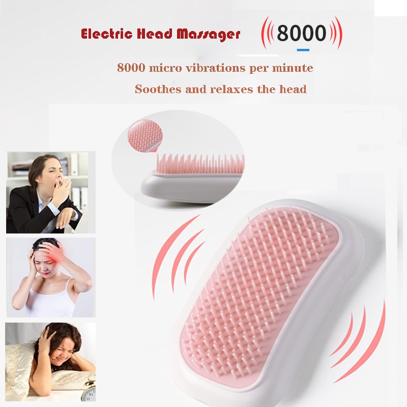 Lược mát xa đầu bằng điện SUOLAER làm từ silicon tiện dụng