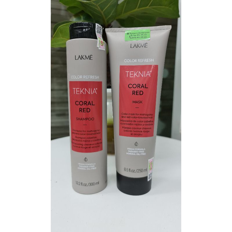Mặt nạ BỔ SUNG HẠT MÀU cho tóc nhuộm đỏ Lakme Teknia REFRESH CORAL Red Refresh 300ml - 200ml