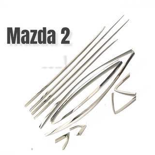 Viền inox quanh kính Mazda 2 2015-2022