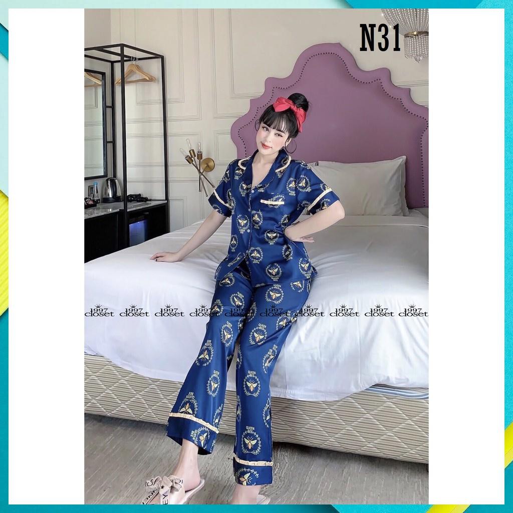 Set bộ Pijama lụa latin quần dài này mặc thích mê, chất mềm mịn lên form xinh N31 - 1997Closet đồ bậ