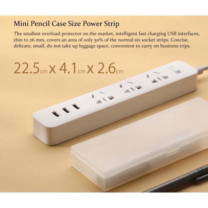 Ổ Cắm Điện Xiaomi Mi Power Strip 3 Cổng USB công suất 2500W dài 1.8m