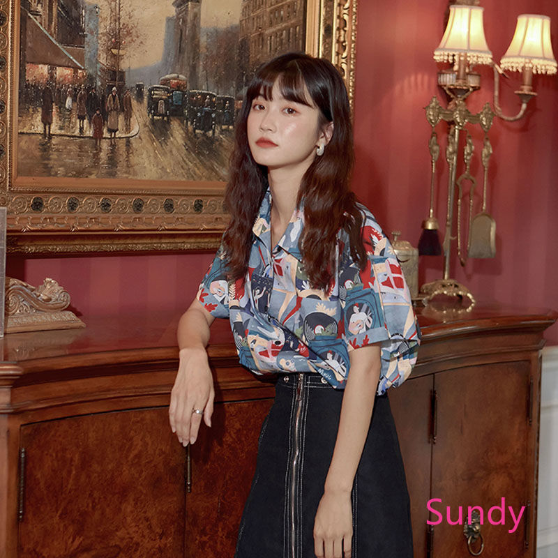 Áo Sơ Mi Nữ Dáng Rộng Kiểu Vintage Thời Trang Mùa Hè