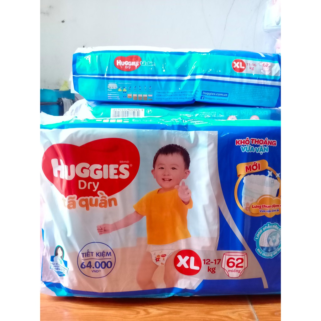 Bỉm, tã quần Huggies size M 74, L 68, XL 62( mẫu mới)