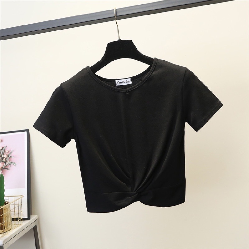 Áo Croptop Xoắn Eo Bụng Chất Thun Siêu Xinh (Đồ Tập Gym-Yoga Nữ)