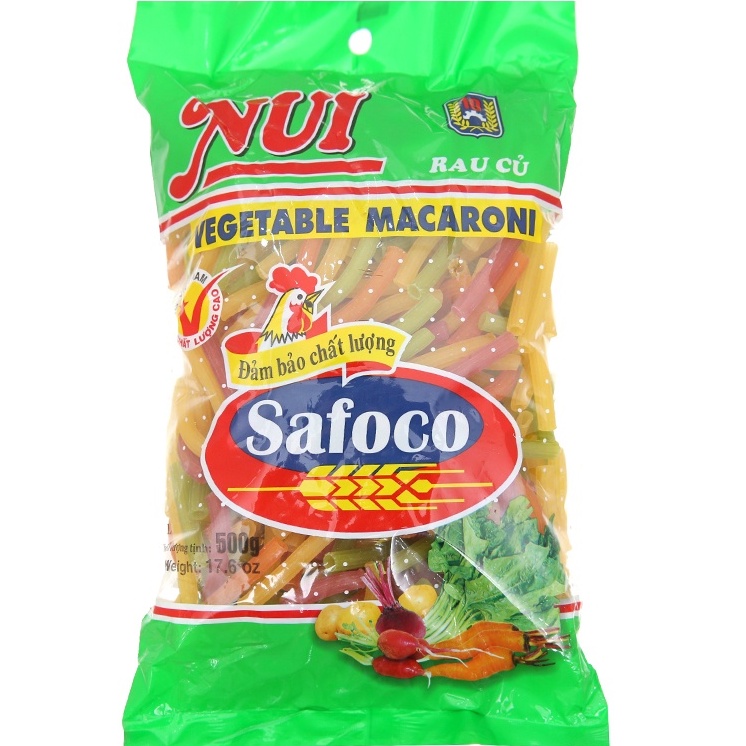 Nui Safoco 500g (Nui sợi nhỏ, rau củ, tôm khô, sao...)