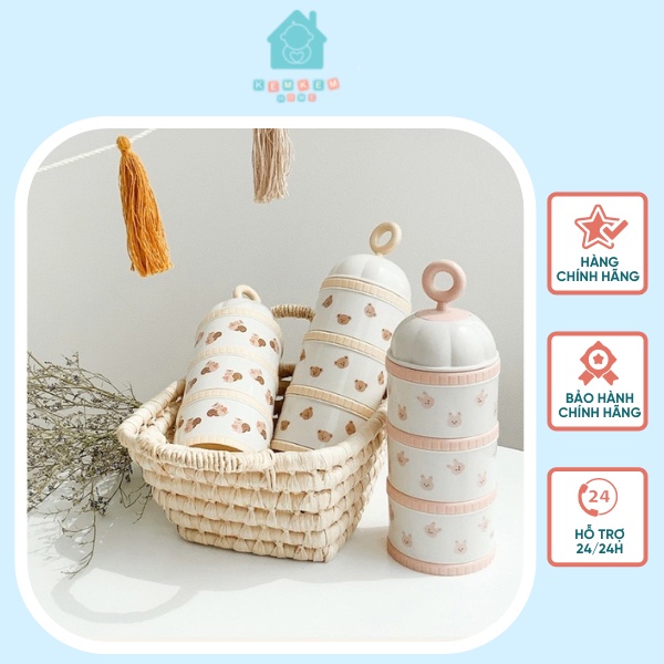Hộp trữ sữa, bột khô, thức ăn dành cho bé, gồm 3 tầng hàng nội địa