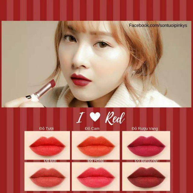 Son thỏi tông màu đỏ