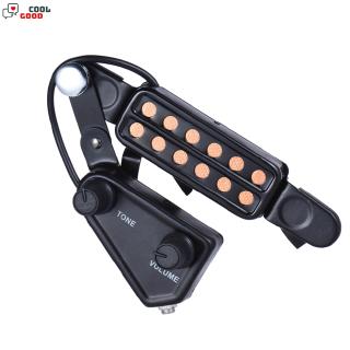 12-hole Acoustic Guitar Sound Hole Pickup Magnetic Transducer with Tone Volume Controller Audio &