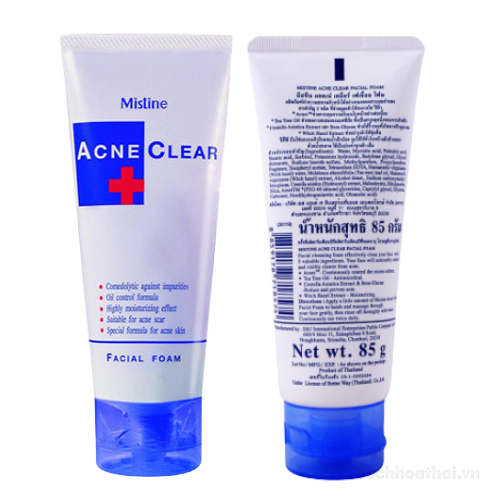 Sữa rửa mặt dành cho da mụȵ Mistine Acne Clear Facial Foam Thái Lan