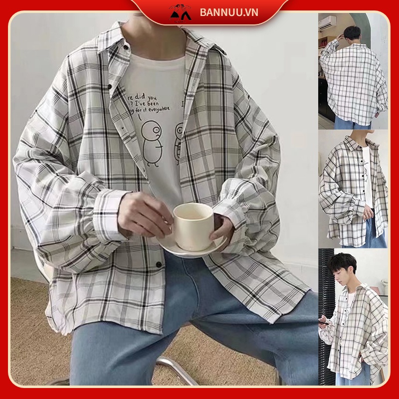 áo Sơ Mi Nam Nữ Tay Rộng áo Flannel Họa TiếT Kẻ Sọc Áo Sơ Mi Hoạ TiếT Nam Phong CáCh Hàn Quốc áo Sơ Mi Nữ Áo Sơ Mi Tay Dài Áo Sơ Mi Nữ Form Rộng