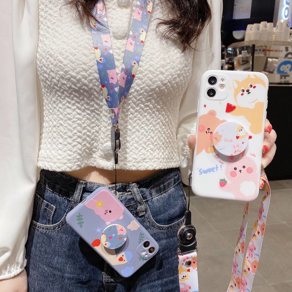 Ốp điện thoại Wss8 silicon có giá đỡ cho IPhone 6 6splus 12 12 promax 7 8 Plus SE X XS XR XS MAX 11 11 pro 11 promax