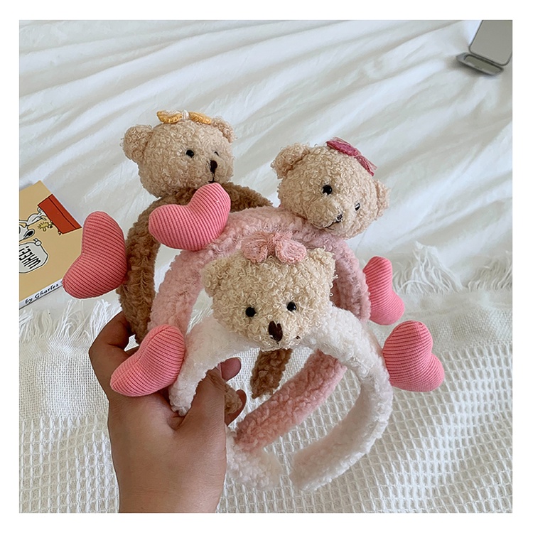 Bờm tóc hình gấu tết lông cừu cute dễ thương thời trang cho nữ BT24