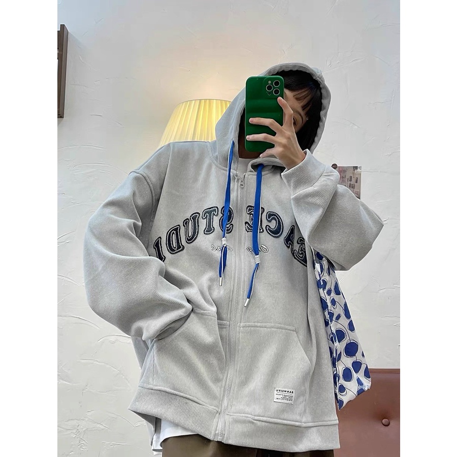 Áo Khoác Nỉ Ngoại Peace PEONYB Unisex [FREESHIP]  Jacket form rộng tay bồng kiểu dáng đường phố 3158 hàn quốc