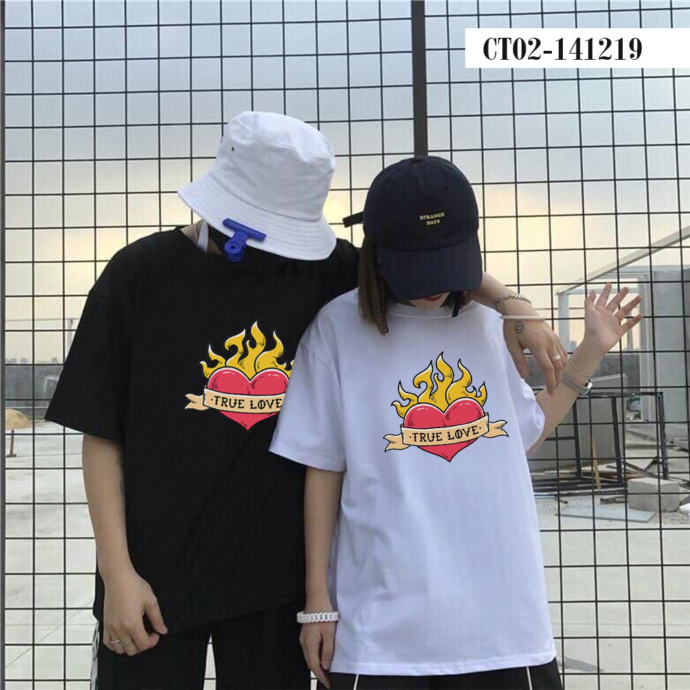 Áo Thun Cặp Đôi Trái Tim True Love Vintage Cổ Điển Big Size - CT02-141219