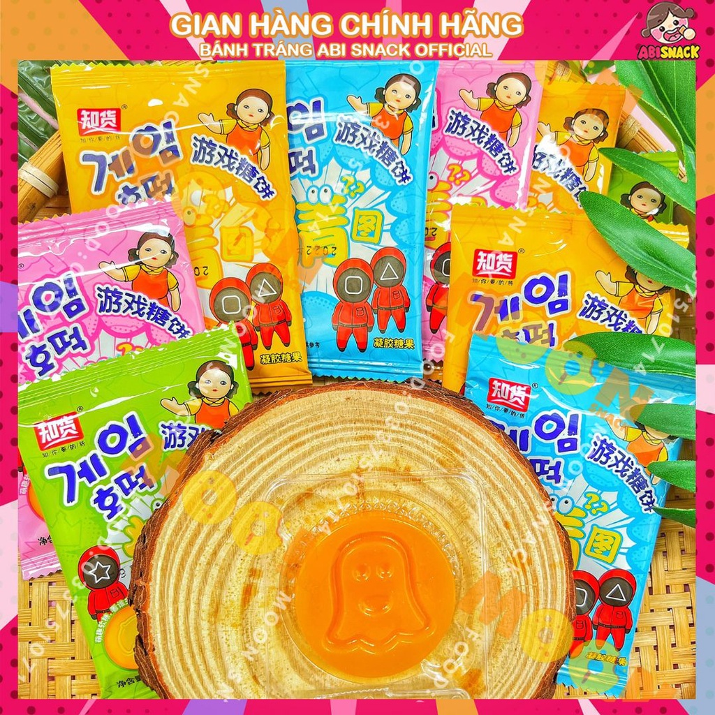 Kẹo đường dalgona kẹo đường Hàn Quốc Bbopgi hoạt hình Squid Game thử thách tách kẹo